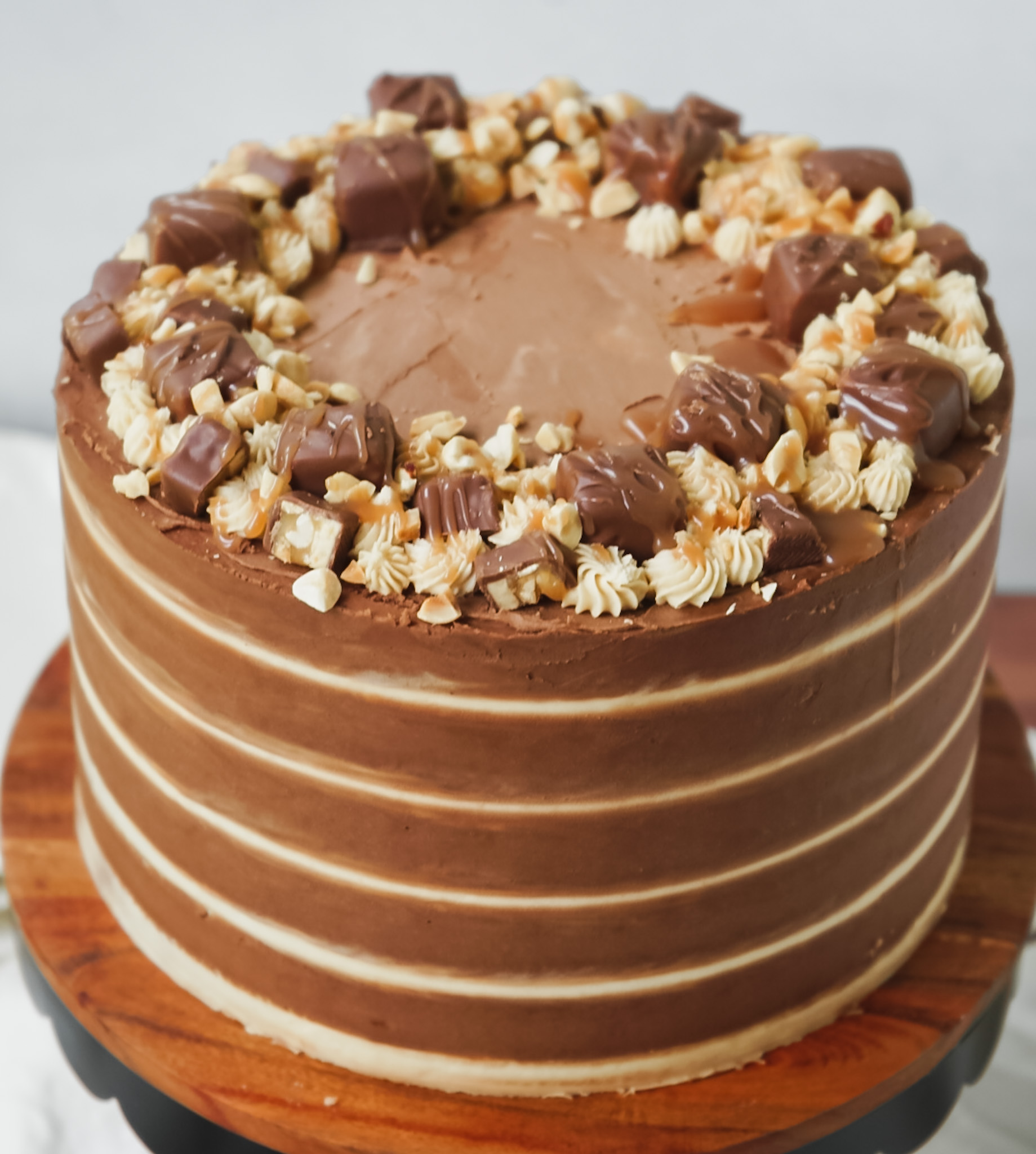 Chocolate Snickers Cake Recipe (video) - Tatyanas Everyday Food