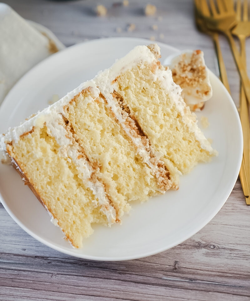 White Chocolate Caramel Pretzel Cake - Cake Babe