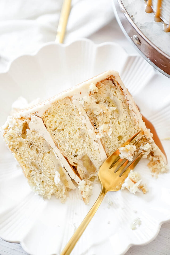 Famous Banana Caramel Cake With Brown Butter Frosting - Cake Babe