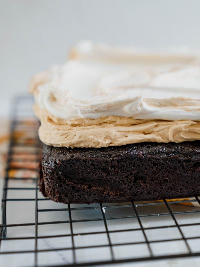 Chocolate Peanut Butter Marshmallow Cake