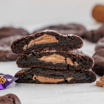 caramel stuffed chocolate cookies