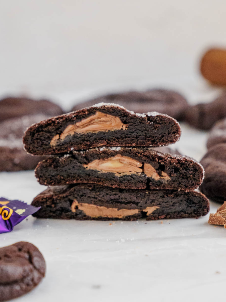 caramel stuffed chocolate cookies