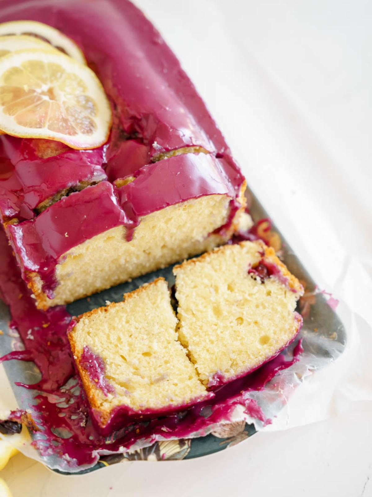 Easy Lemon Loaf Cake With Blueberry Glaze Recipe - Cake Babe