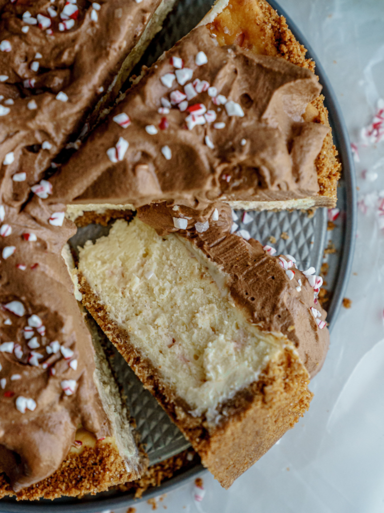 Easy Peppermint Mocha Cheesecake Recipe - Cake Babe