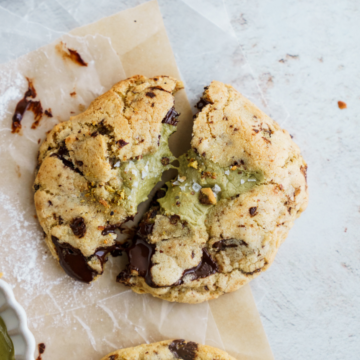 Brown Butter pistachio chocolate chip cookies