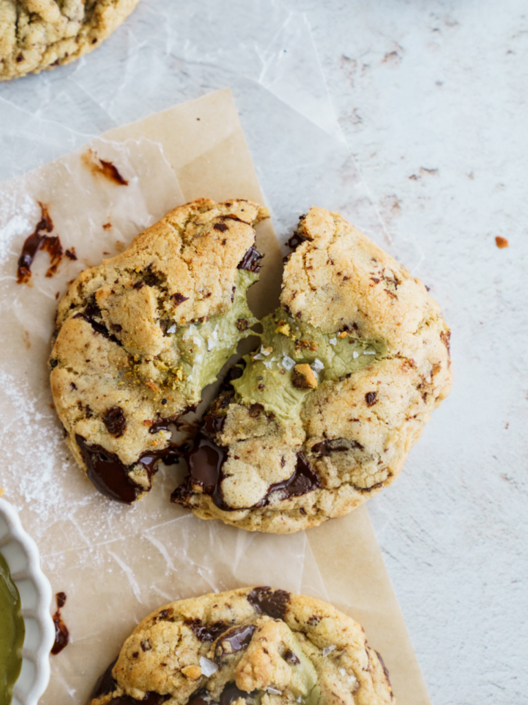 Brown Butter pistachio chocolate chip cookies